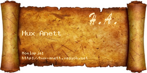 Hux Anett névjegykártya